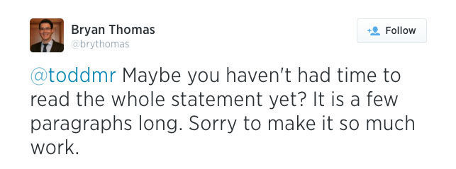 Bryan Thomas Tweet